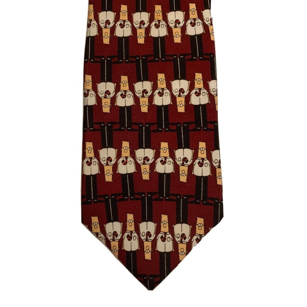 DILBERT Softwear Mens NECKTIE Silk Tie OFFICE COMIC STRIP. Silk. Made in USA
